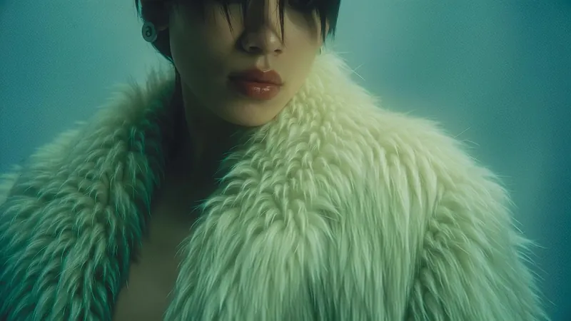 Woman in a green fur coat